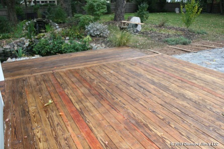 Fresh coat of oil applied to deck.