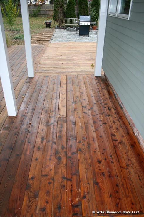 Fresh coat of oil applied to deck.