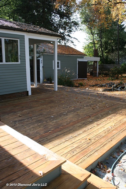 Here is the deck one day later after the oil has sunk in.