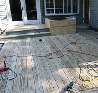 This is the sanding and buffing stage of restoring this deck.
