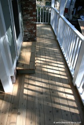 This is the cedar part of the decking. There was no paint here, but a stain finish had to be removed.